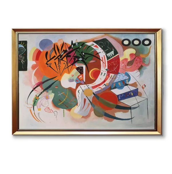 Wassily Kandinsky Dominant Curve reproduction in gold frame, abstract expressionist art
