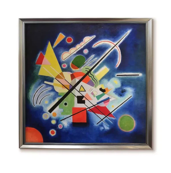 Silver framed -2550S Kandinsky Blue Painting art print, geometric abstract decor