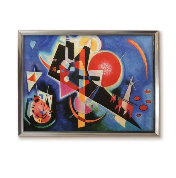 Silver framed 2550S Kandinsky In Blue art print, modern abstract decor
