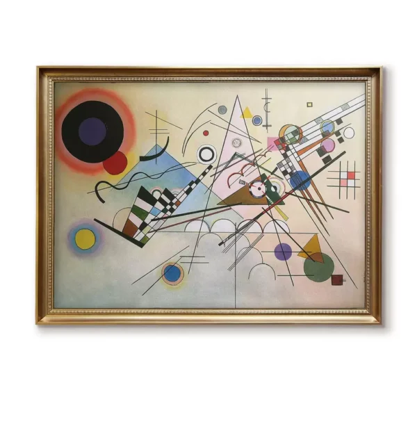 Kandinsky Composition VIII reproduction in gold frame 4032G - geometric abstract oil painting