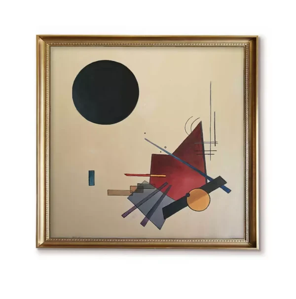 Wassily Kandinsky Black Relationship reproduction in gold frame4032G vibrant abstract colors
