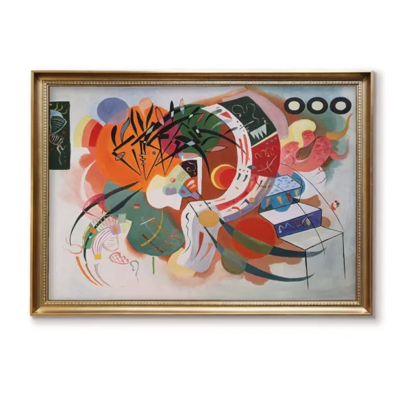 Wassily Kandinsky Dominant Curve reproduction in gold frame, abstract expressionist art