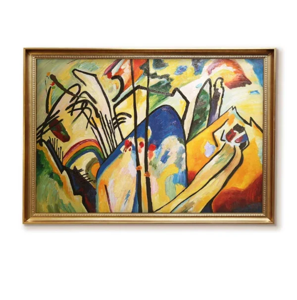 Kandinsky Composition IV oil painting reproduction in elegant gold frame (4032G)