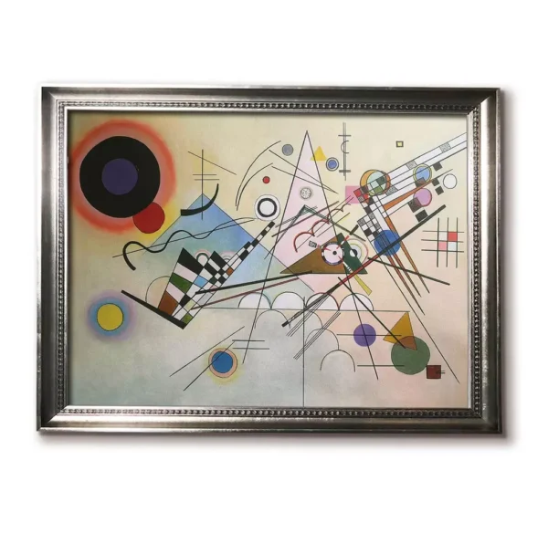 Modern silver framed 4032S Kandinsky Composition VIII - abstract art reproduction