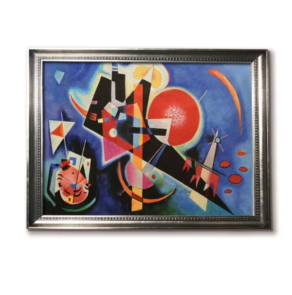 Silver framed 4032S Kandinsky In Blue art print, modern abstract decor