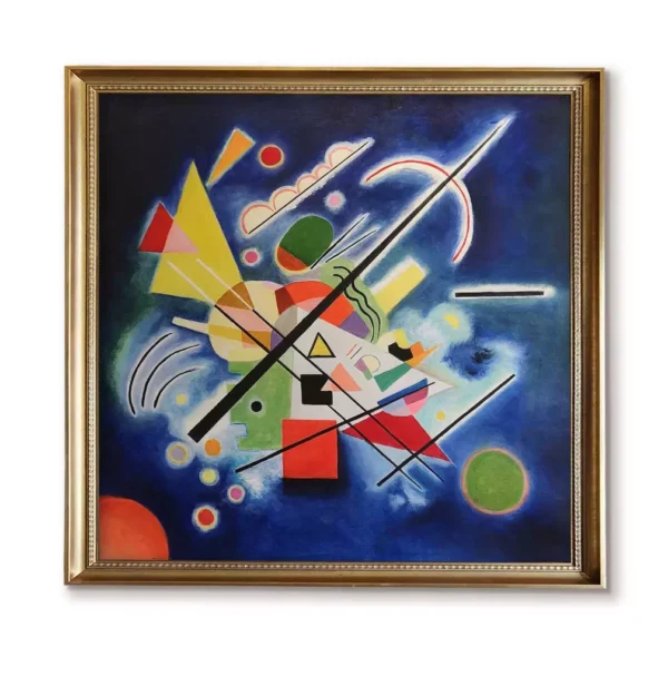 Wassily Kandinsky Blue Painting reproduction in gold frame 4032G , bold abstract colors