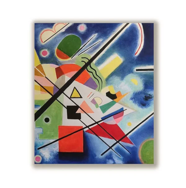 Close-up of Kandinsky Blue Painting reproduction, color gradation