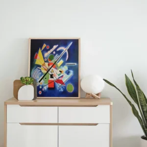 Kandinsky Blue Painting reproduction in modern living room, abstract wall art