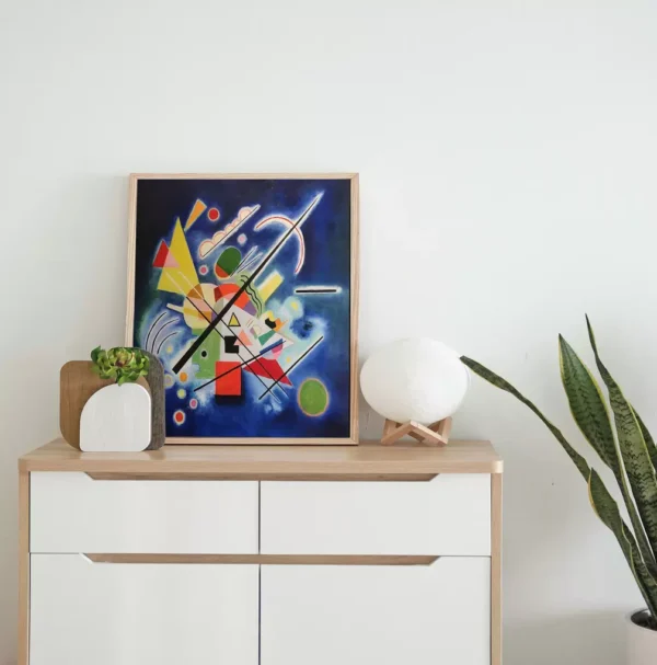 Kandinsky Blue Painting reproduction in modern living room, abstract wall art