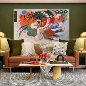 "Kandinsky Dominant Curve reproduction in modern living room
