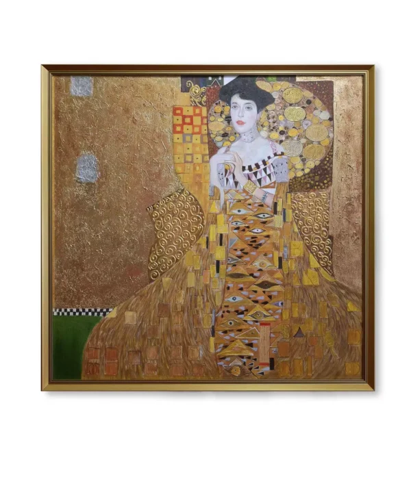 Golden framed-2550G Gustav Klimt Adele Bloch-Bauer oil painting reproduction with vibrant gold-leaf details