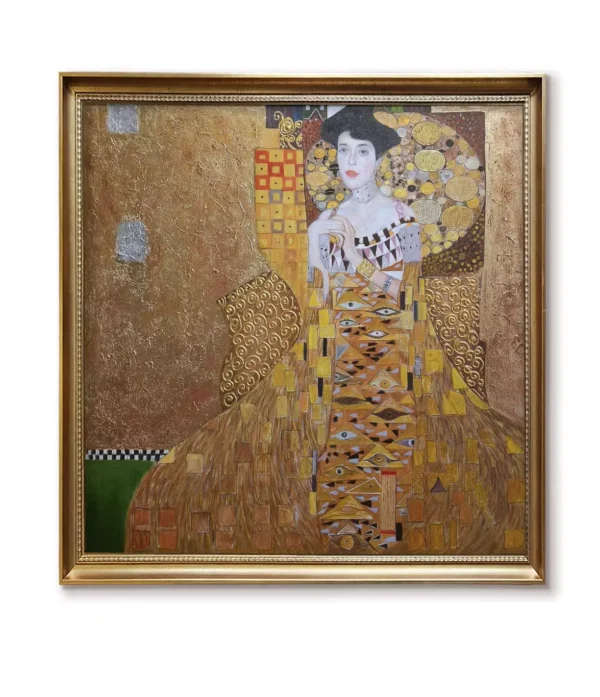 Golden framed-4032G Gustav Klimt Adele Bloch-Bauer oil painting reproduction with vibrant gold-leaf details